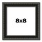 Square Antique Black Picture Frame - UV Acrylic, Foam Board Backing, Hanging Hardware